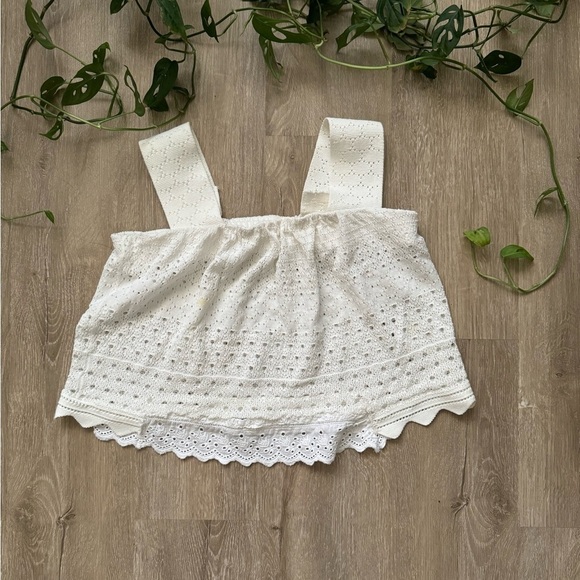 ALC White Eyelet Knit Crop Top - Picture 4 of 11
